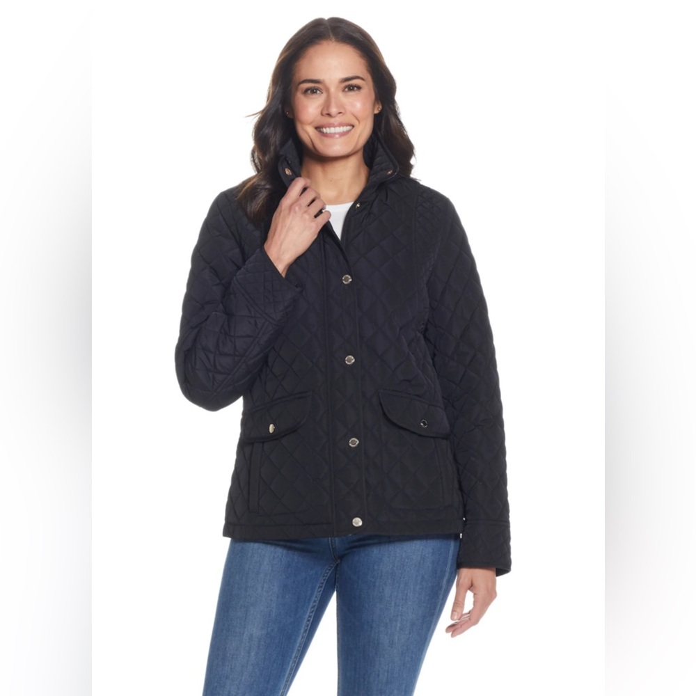 Gallery Women’s Black Quilted Jacket Size XL NWT (97)